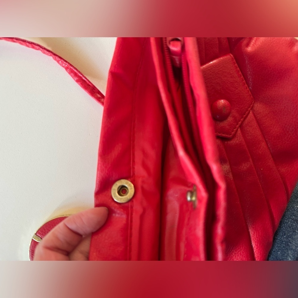 Vintage Kuang Huei 80’s red shoulder strap purse clutch handbag - Picture 10 of 10